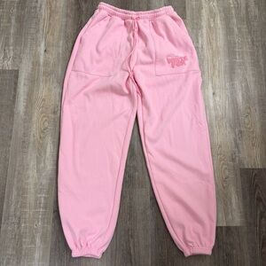 White Fox With Love Jogger Sweatpants Pink with White-size Small *NEW w/o tags*